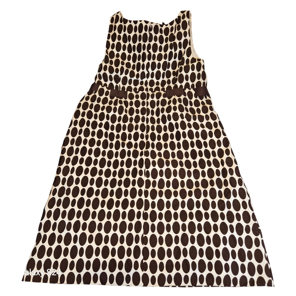 Jessica Howard Woman Brown Polka Dot Sleeveless Fit & Flare Dress - Picture 2 of 4